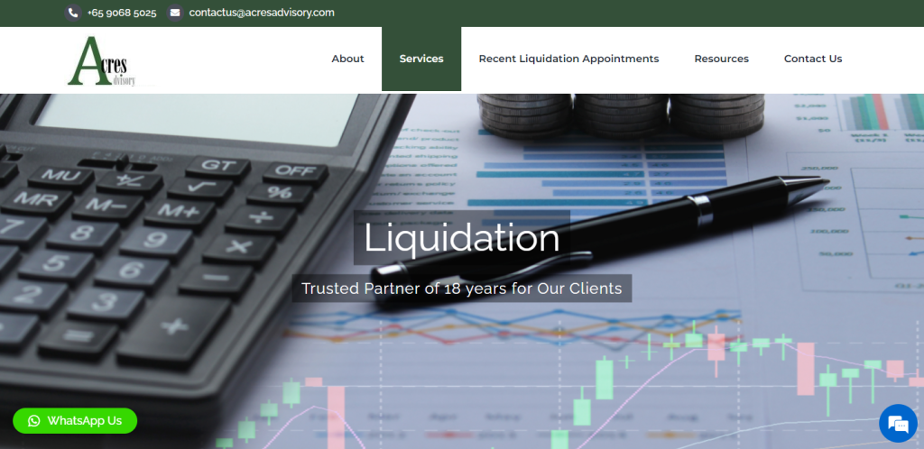 Acres advisory Singapore Licensed liquidator and company liquidation