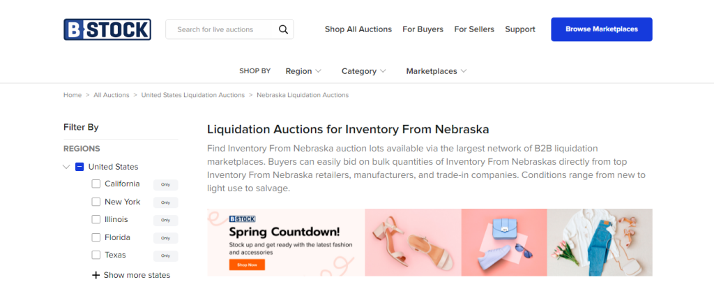 BStock: liquidation warehouse Nebraska