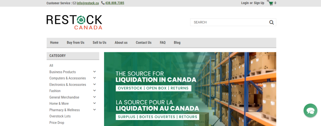 Restock Canada: Liquidation Quebec 
