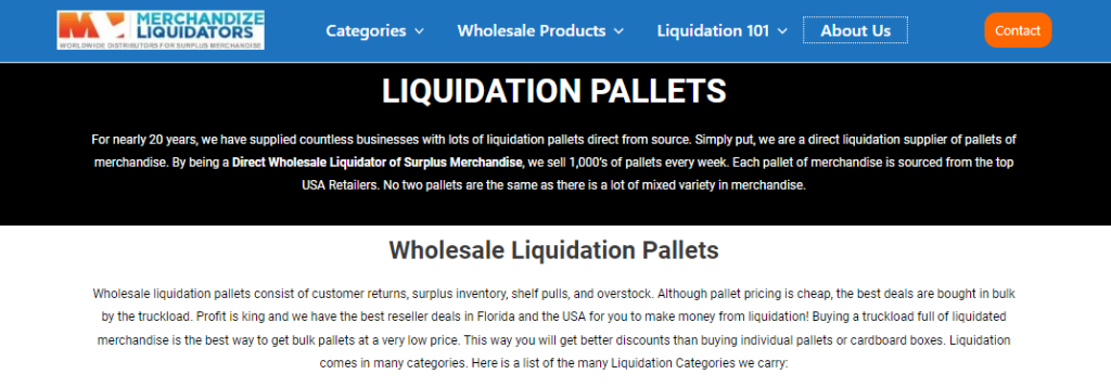 Merchandize Liquidators - liquidation pallets miami