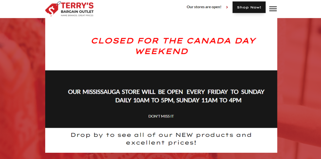 Terry’s Bargain Outlet - liquidation stores mississauga
