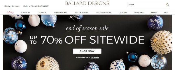 Ballard Designs - stores like pottery barn