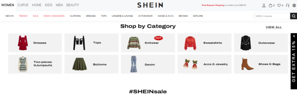 Shein - Stores like Asos