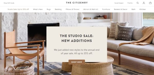 The Citizenry - stores like pottery barn
