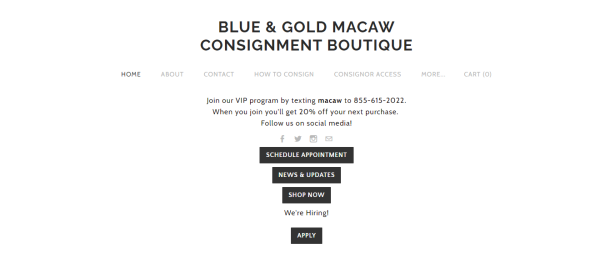 Blue And Gold Macaw Consignment Boutique - thrift stores Greenville SC